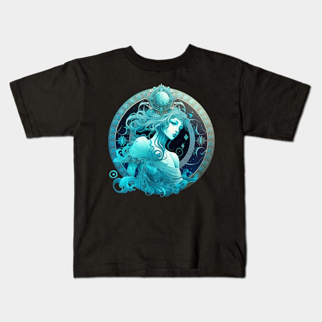 Water Nymph, Aquarius Zodiac Sign Kids T-Shirt by Petko121212